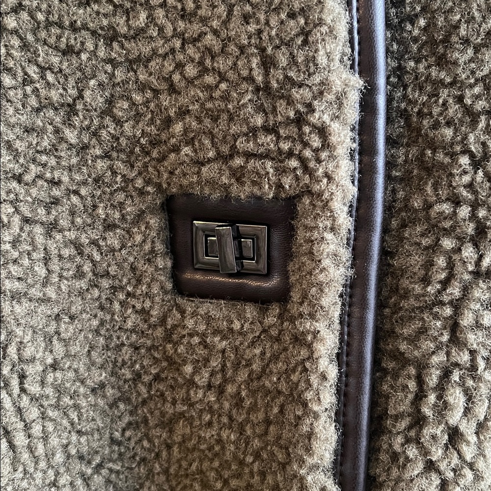 NWT ba&sh Olive Green Sherpa Pea Coat - Picture 4 of 13